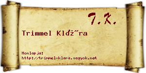 Trimmel Klára névjegykártya